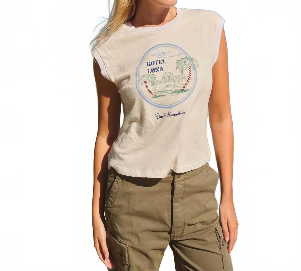 NEW SUNDRY hotel luna muscle tank in oyster